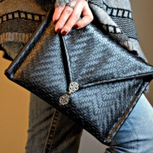 Finished Leather Envelope Clutch